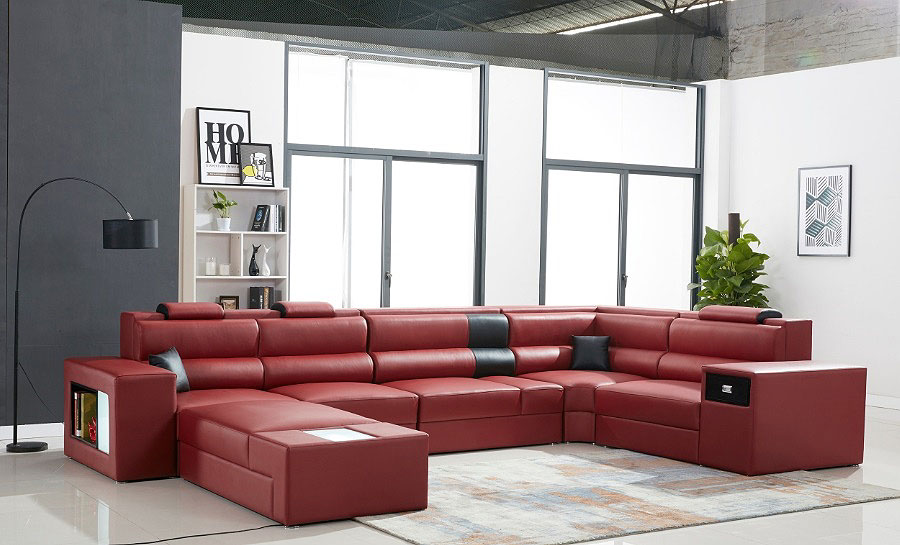 Cara - U - Leather Sofa Lounge Set